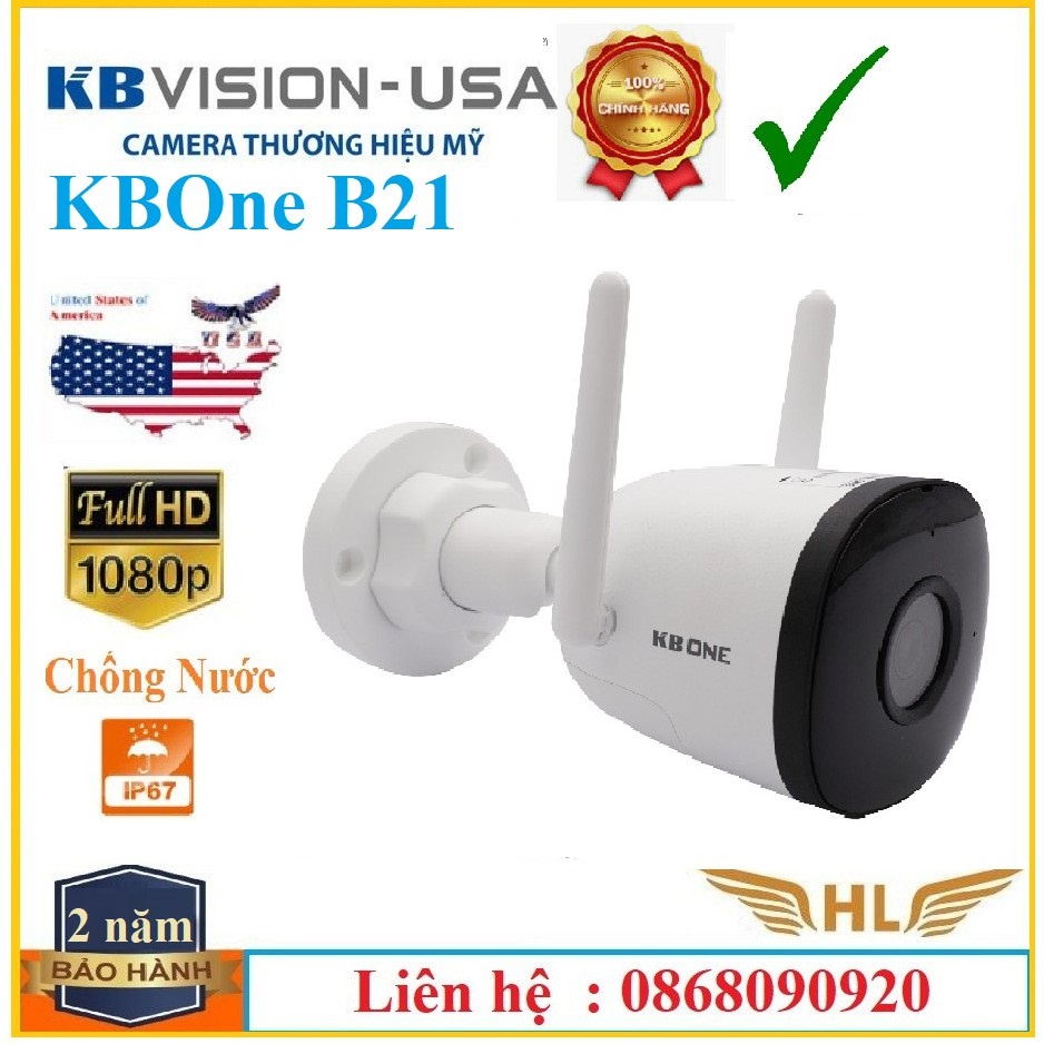 Camera Wifi Siêu Nét 4Mp Ngoài Trời KBVision KBOne KN-KN-B41 Hoặc 2Mp Kbone KN-B21 2Mp -Hàng Chính Hãng