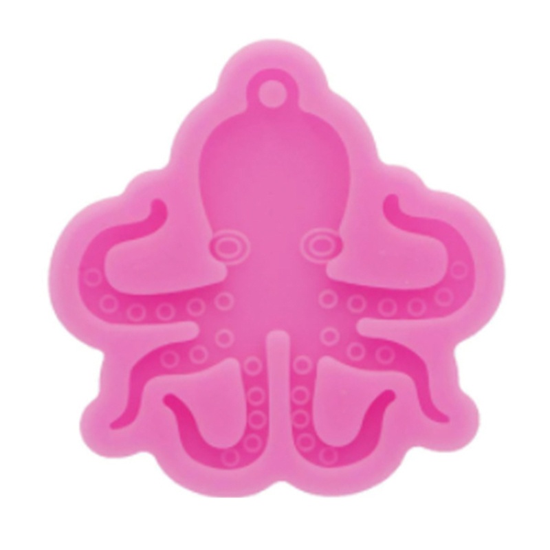 Khuôn Silicone Làm Móc Khóa Hình Bạch Tuộc Bằng Pha Lê UV DIY