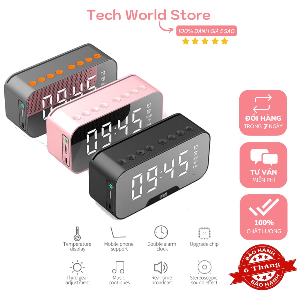 [Q.7]Loa Bluetooth blutooth mini G10 có đồng hồ báo thức, FM hát được karaoke giá rẻ tốt như JBL, sony chính hãng