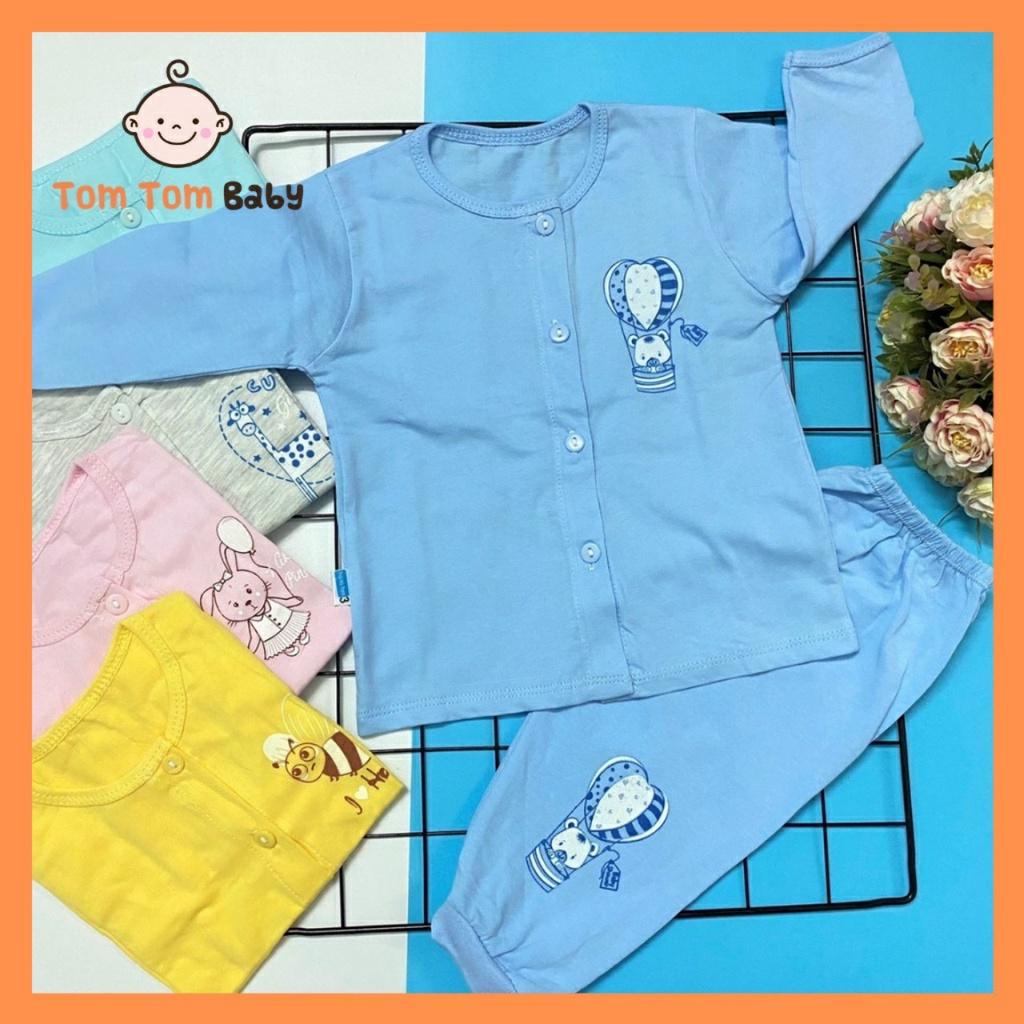 Bộ Quần áo sơ sinh Thái Hà Thịnh cotton dài tay mềm mịn thấm hút tốt
