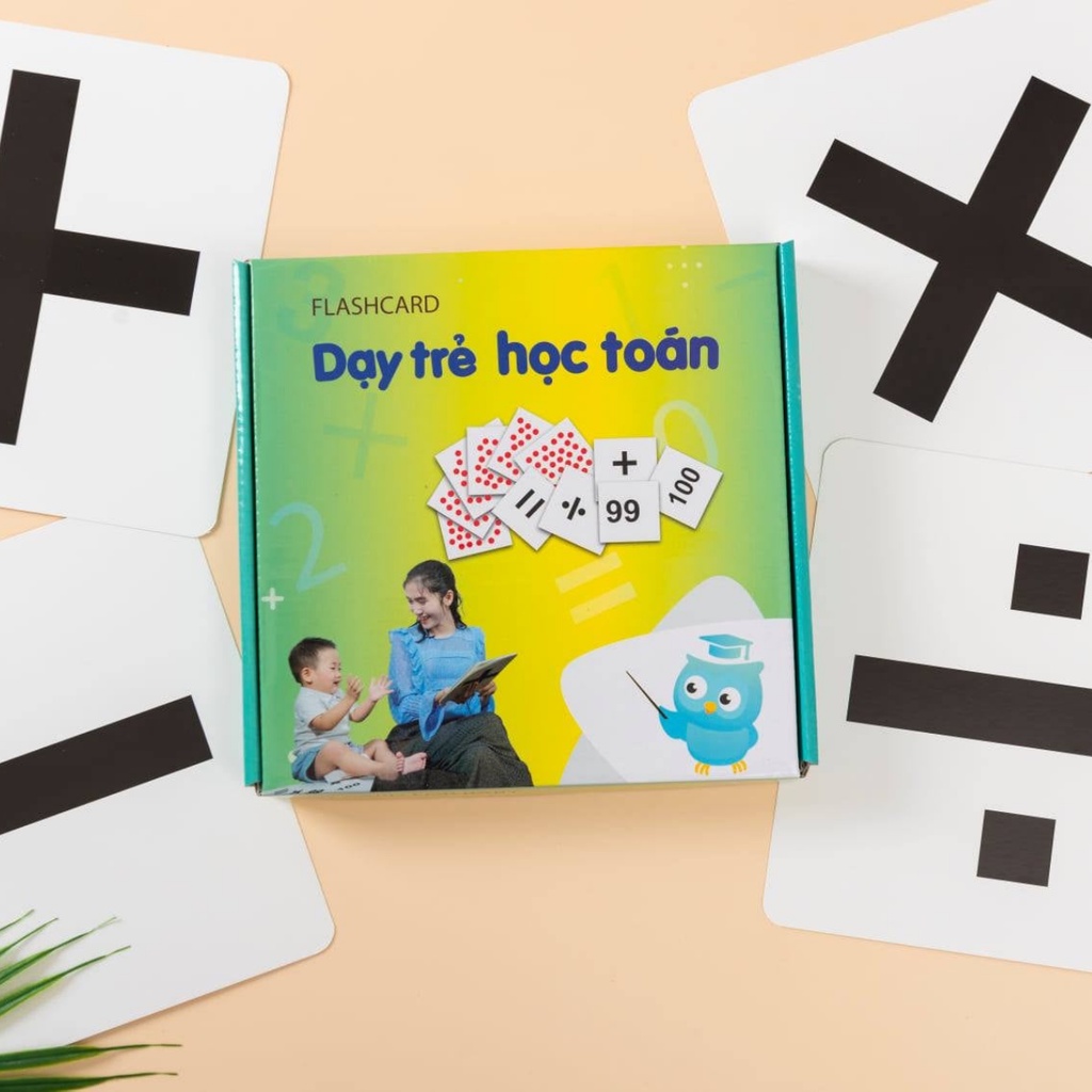 Bộ thẻ học glenn doman chuẩn flashcard toán cơ bản 59 thẻ Shop Bố Su