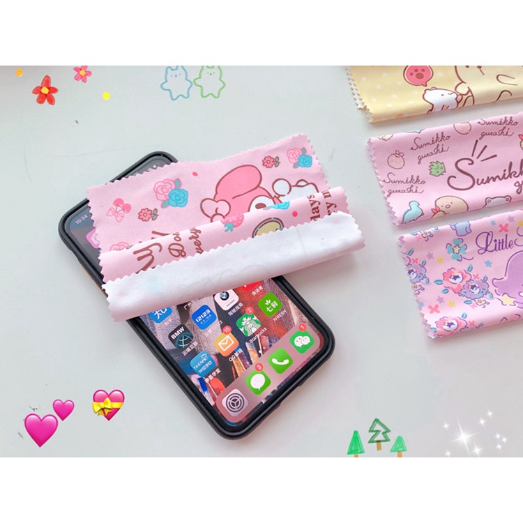 Khăn Lau Kính Họa Tiết Hoạt Hình Dễ Thương Cho Bé Gái