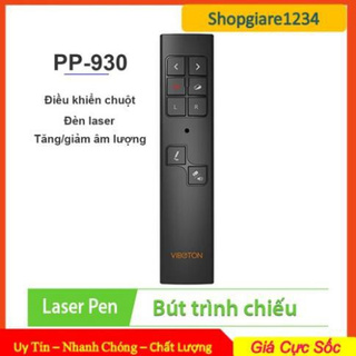 Bút Trình Chiếu Viboton PP-930 Kiêm Chuột Bay- Điều chỉnh âm thanh, Đèn Laser - Hàng Chính Hãng, Full Box - BH 06 T