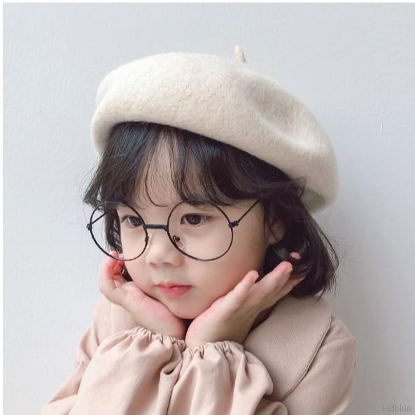 Nón Beret Màu Trơn Hợp Thời Trang Cho Bé Gái