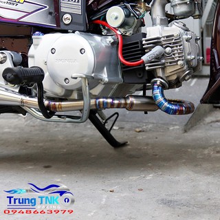 Cổ pô titan bầu hơi gắn dream,wave kiểu con sâu.