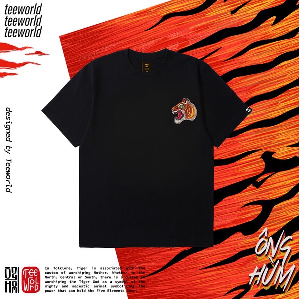 6cUz /Áo thun Teeworld TW x Vietnamese Warrior - Vietnamese Tiger - Ông Hùm Nam Nữ Trắng Đen Form Rộng Unisex！