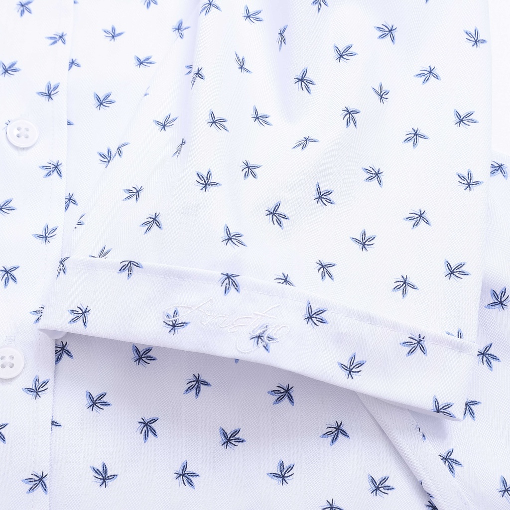 [MẪU MỚI] Áo sơ mi nam ngắn tay ARISTINO in họa tiết xanh trẻ trung, lịch lãm - ASS176S2