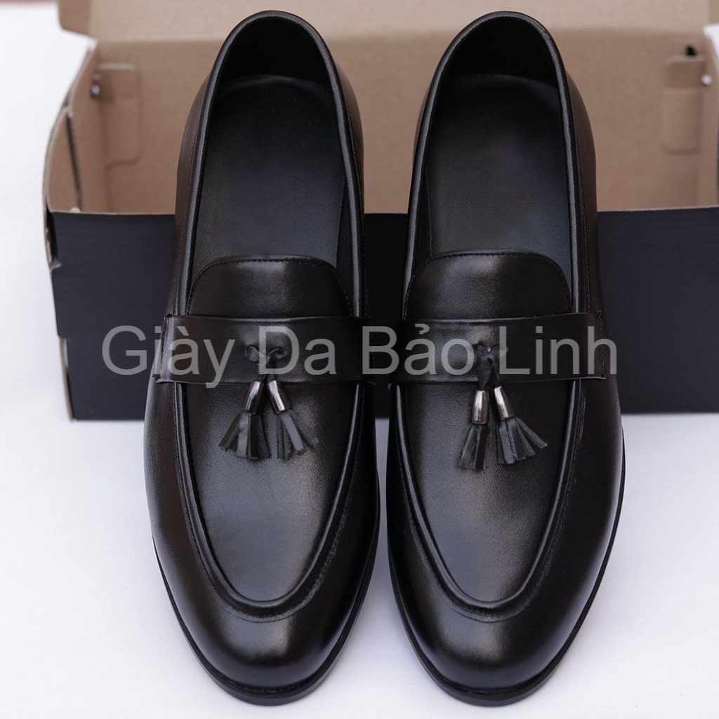 Giày lười da bò BẢO LINH dành cho nam giới, đế khâu chắc chắn, hàng chính hãng có thẻ bảo hành 12 tháng - A65