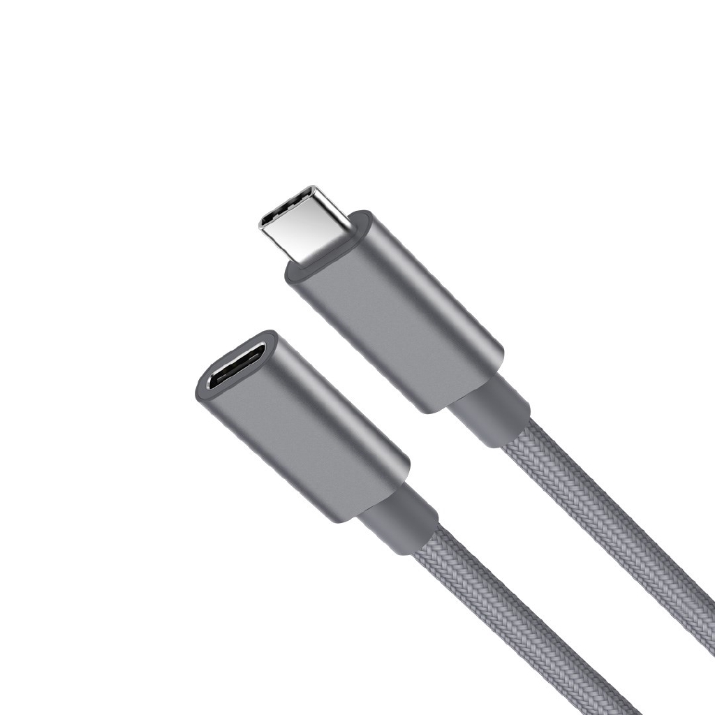 Original Xiaomi USB-C Extension Cable Nylon Braided Male To Female Extension Cable, 10Gbps, 45W/60W, 20CM - Dark Grey
