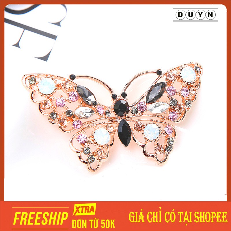 Trâm cài áo con bươm bướm kết hợp nhiều viên đá thời trang Hàn Quốc - BB35-36