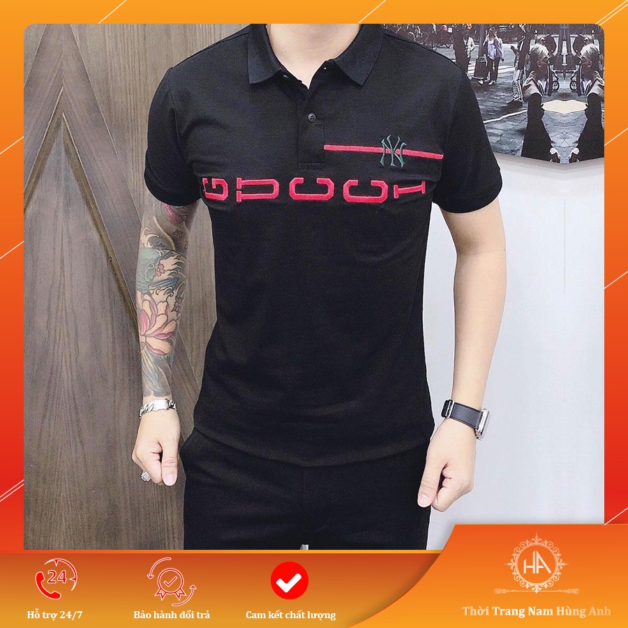 Áo thun nam có cổ tay ngắn polo cotton co dãn 4 chiều thêu kiểu BBR vải dày đẹp mẫu mới cao cấp | BigBuy360 - bigbuy360.vn