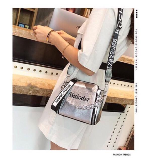Túi xách thời trang Waioder dây chữ bản to hottrend 2018