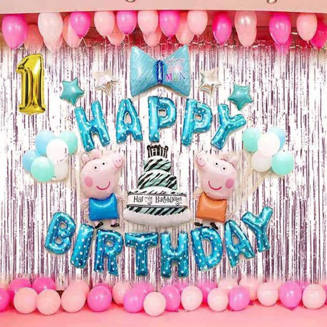 [Mừng sinh thần bé] Set bóng happy birthday kèm bơm