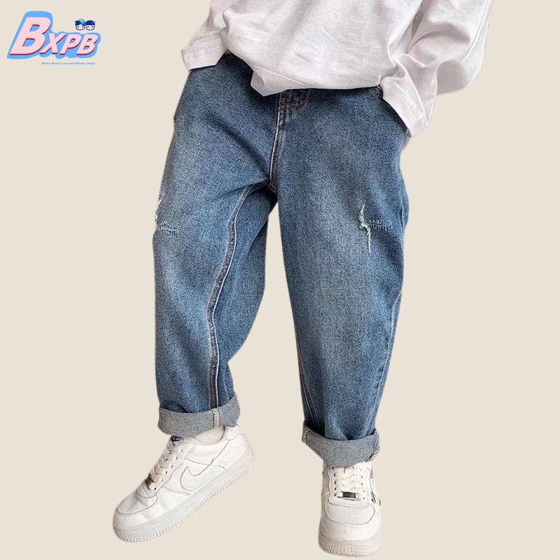 Quần jeans BXPB ống rộng thời trang cao cấp dành cho bé trai 4-15 tuổi
