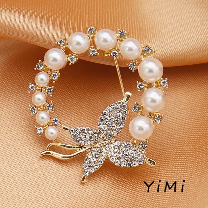Ghim CàI ÁO HìNh Bươm BướM ĐíNh Kim Cương NgọC Trai Giả ThờI Trang Cho Nữ