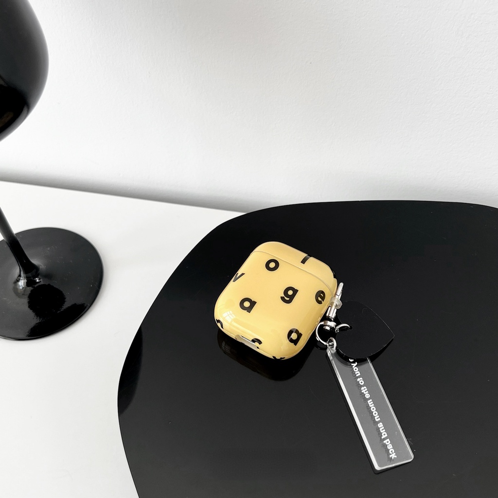 Ốp Bảo Vệ Hộp Đựng Tai Nghe Airpods 2 Mềm Họa Tiết Chữ Cái Màu Vàng Phong Cách Hàn Quốc Thế Hệ 3
