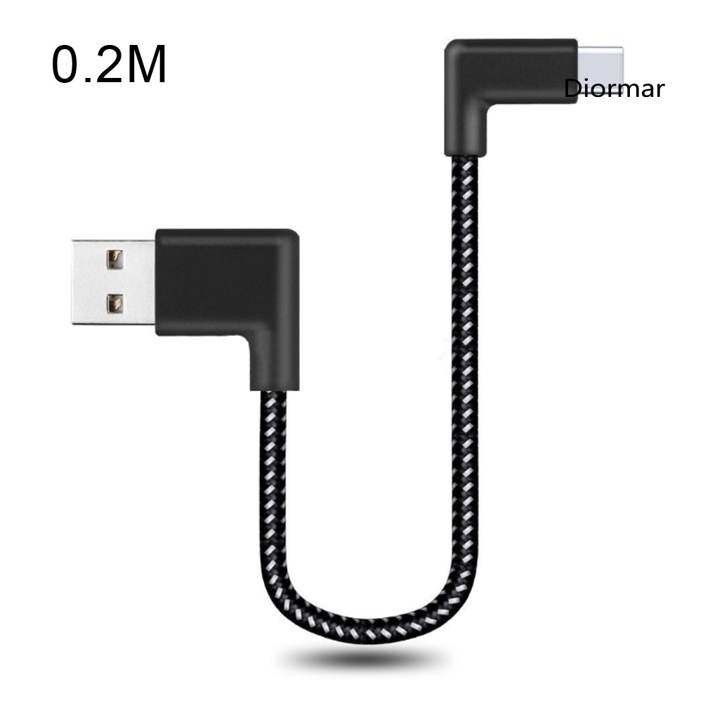Dây Cáp Sạc Truyền Dữ Liệu Type-C Sang Usb 90 Độ 0.2 / 1 / 2m 2.4a Cho Điện Thoại / Máy Tính Bảng