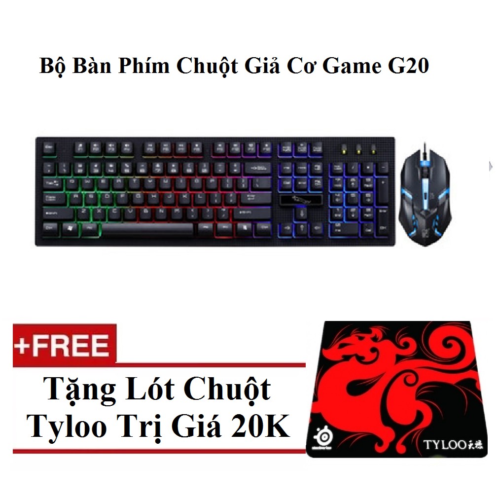 Bộ Bàn phím Chuột G20 chuyên Game Led Cực Chất + Tặng Lót Tyloo