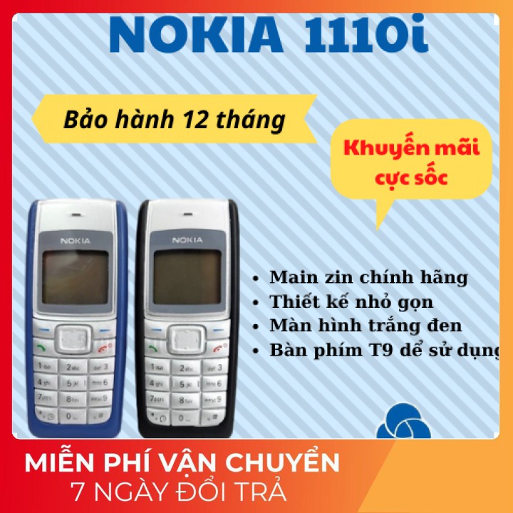 [Sỉ] ĐIỆN THOẠI NOKIA giá rẻ 1110i CHÍNH HÃNG Pin Sạc Đầy Đủ-Bảo hành 12 tháng