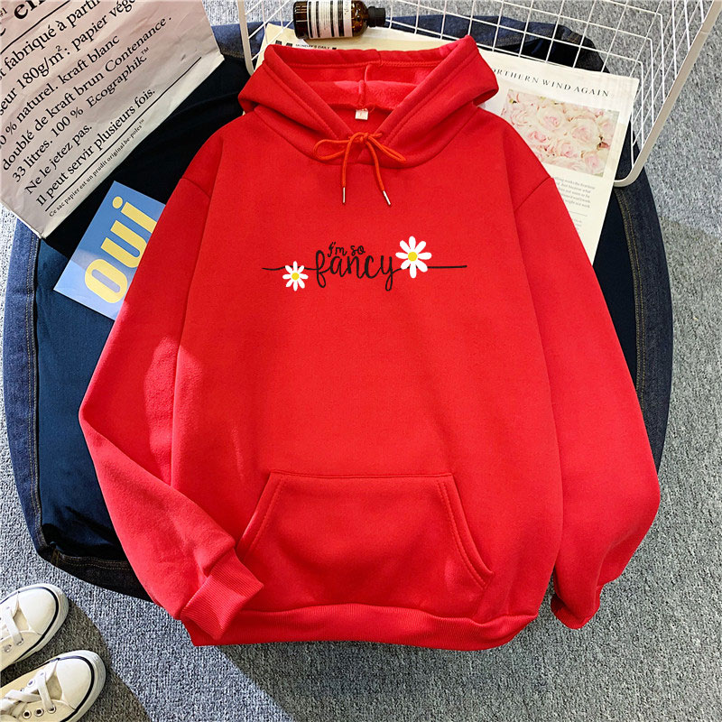 Hot Sale Long Sleeve Hooded K Fashion Elegant Letter Print Woman's Sweatshirts Pockets Breathable Hoody