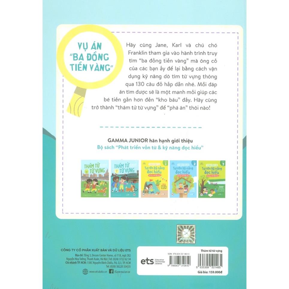 Sách - Thám Tử Từ Vựng 1 - 130 Trò Chơi Và Câu Đố Phát Triển Vốn Từ Dành Cho Học Sinh Tiểu Học - Alphabooks