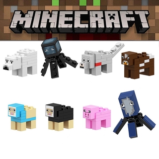[Hàng Có Sẵn] Mô Hình Đồ Chơi Minecraft Lắp Ráp Nhân Vật Chó Sói / Heo / Cừu / Gấu Cho