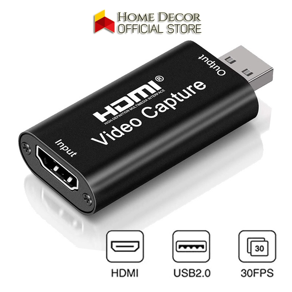 Đầu Ghi Hình Live Stream Chuyển HDMI Ra USB 1080P HDMI Video Capture Cho Điện Thoại/máy ảnh/PS4/ XBOX/Máy Tính HOMESTORE
