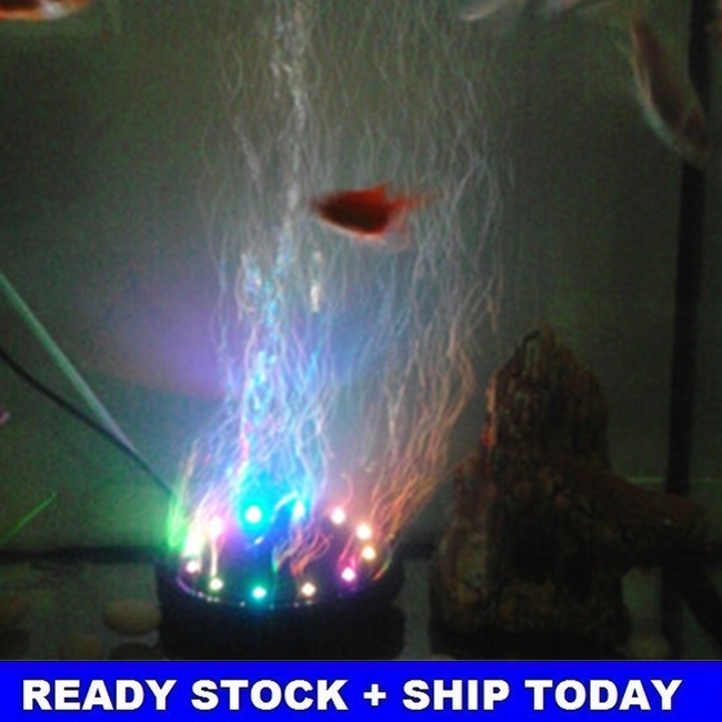 Đèn 12 bóng LED chuyển đổi nhiều màu sắc sủi bọt khí dùng để trang trí bể cá / không gian dưới nước