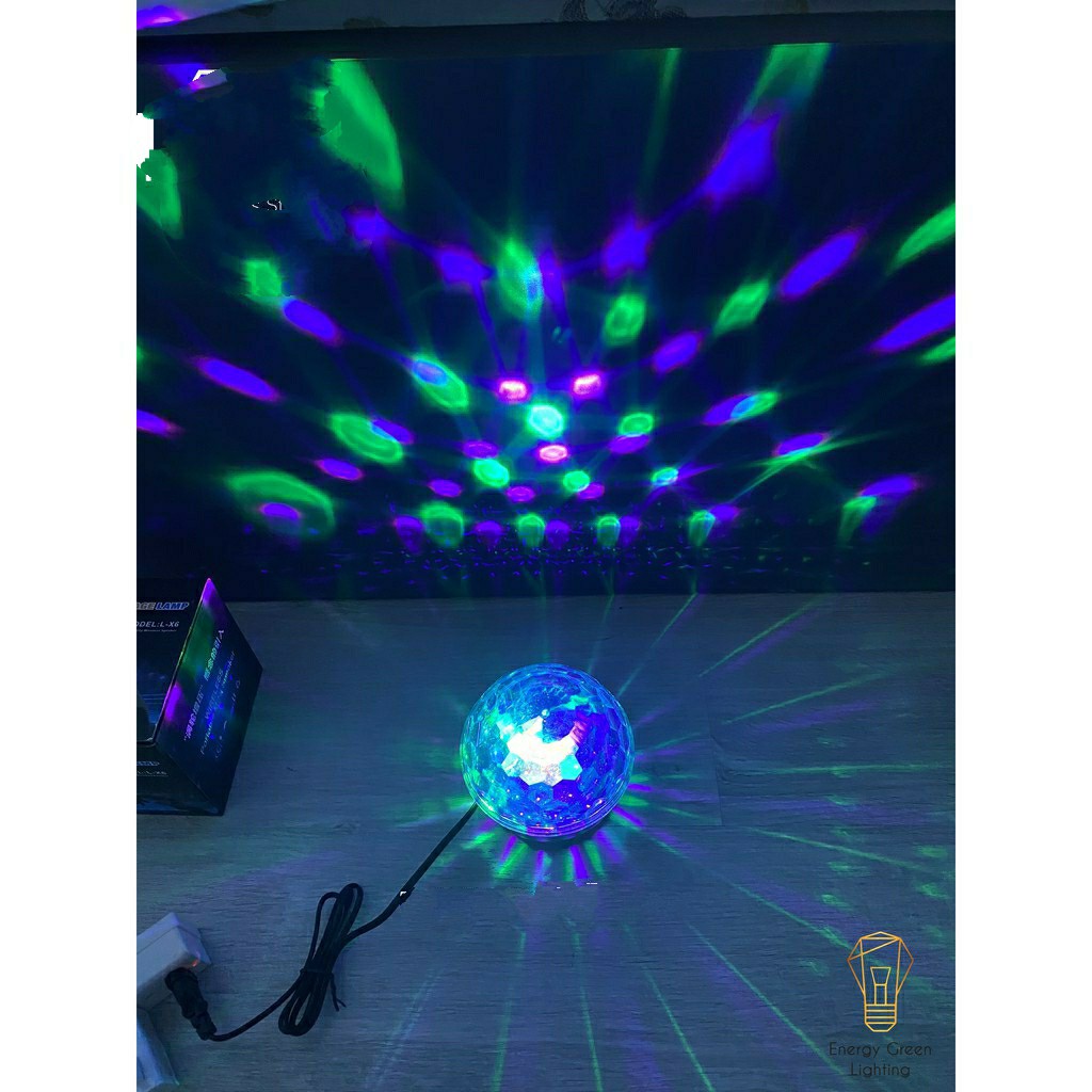 Đèn LED Sân Khấu Pha Lê Mini RGB L-X6 - Dải Led Chuyển Động Đa Màu Sắc - Cảm Ứng Nháy Theo Điệu Nhạc - Có Điều Khiển