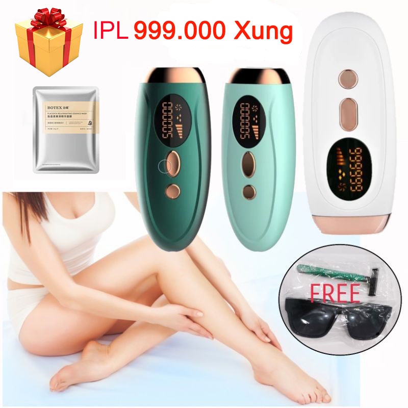 Máy Triệt Lông Mini IPL Vĩnh Viễn Tại Nhà - Tặng Kèm Kính, Dao Cạo-Chính Hãng