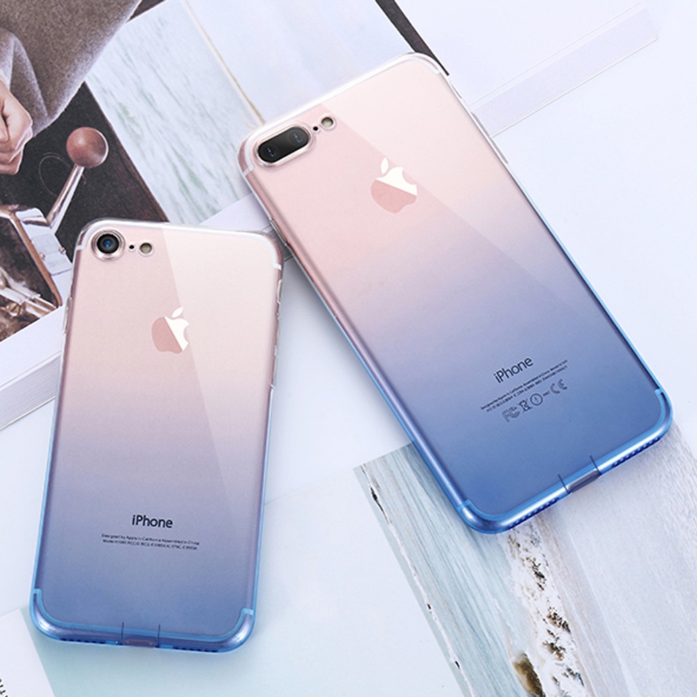 Ốp lưng TPU siêu mỏng màu gradient cho điện thoại iPhone 12 11 Pro XS Max 6 7 8 Plus SE 2020 12 Mini