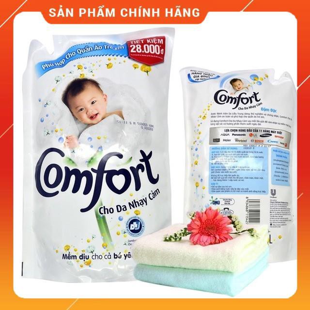 Nước xả vải cho bé Comfort Đậm đặc cho Da nhạy cảm túi TRẮNG 1,6lít