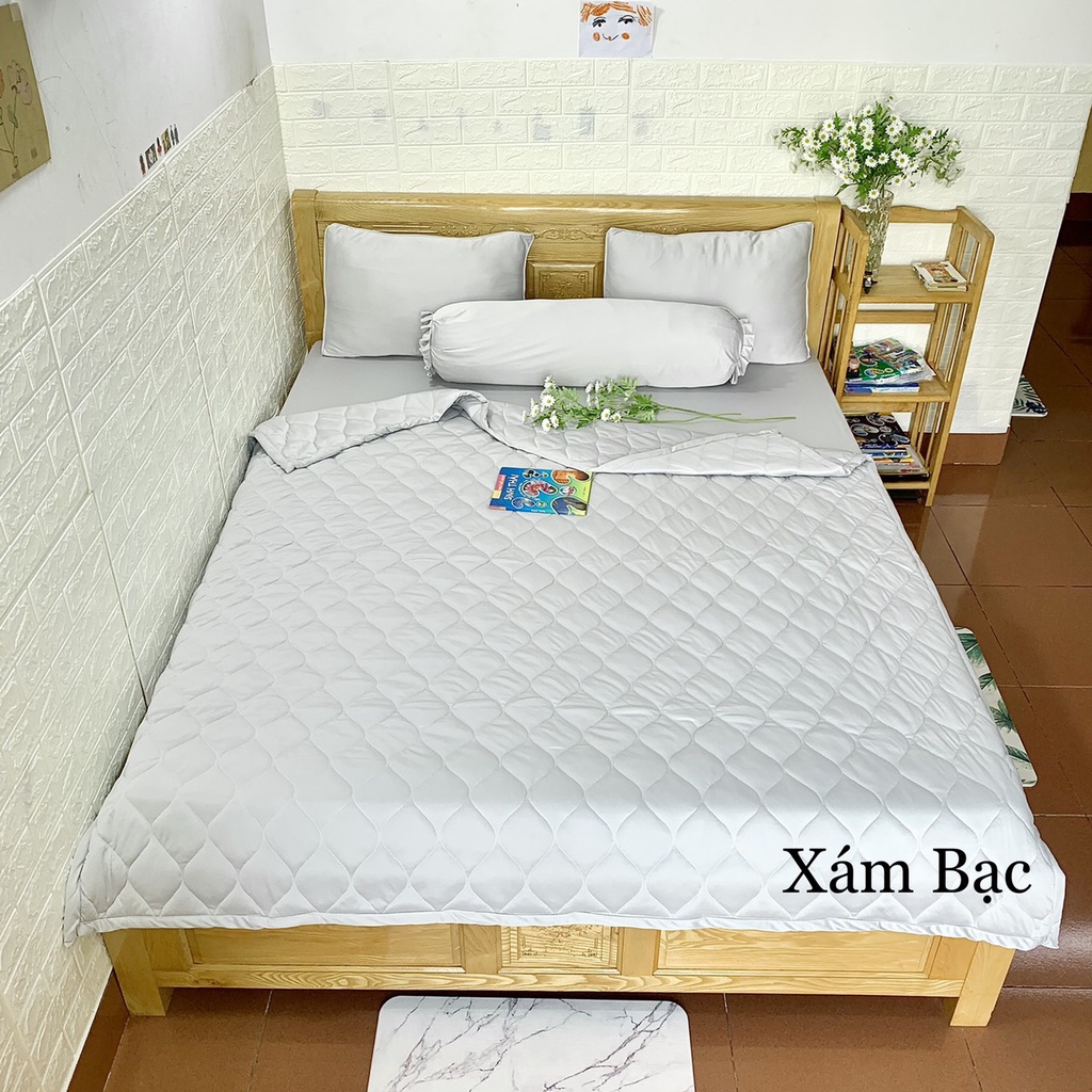 Bộ mền thun trơn màu, vỏ ôm may khóa kéo bít đầu