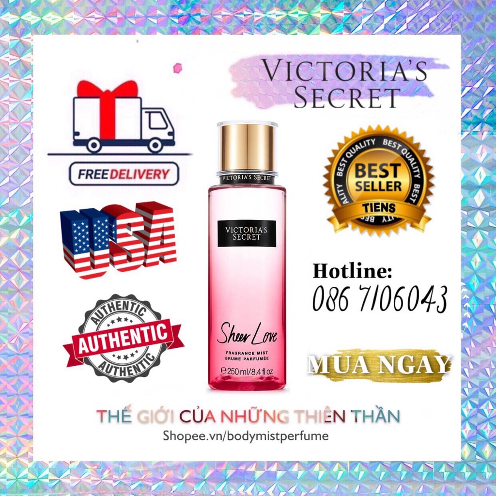 𝗕𝗢𝗗𝗬𝗠𝗜𝗦𝗧𝗣𝗘𝗥𝗙𝗨𝗠𝗘⚜️Xịt Thơm Body Victoria’s Secret Sheer Love 250ml