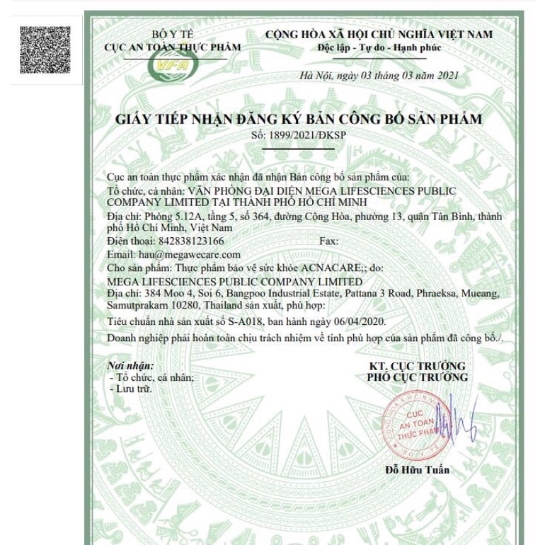 Acnacare - Viên uống, gel giảm mụn, kiềm dầu, giảm tiết bã nhờn, ngăn ngừa mụn trứng cá - Mega we care[CHÍNH HÃNG]