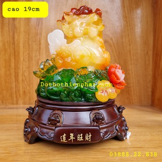 Tỳ Hưu phong thủy xoay hồ lô cao 19cm màu vàng loại 1