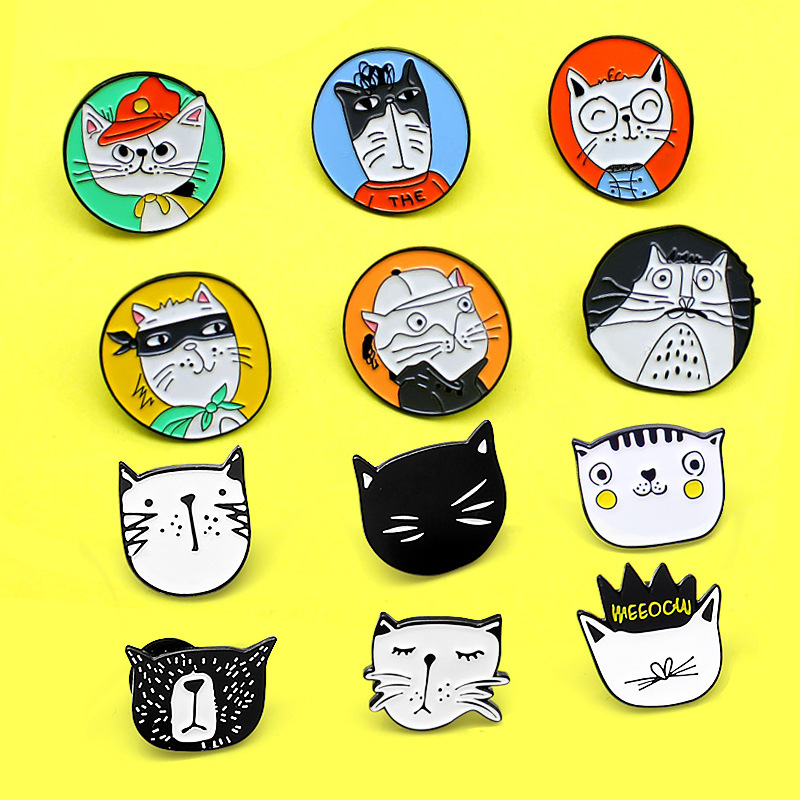 Huy hiệu cài áo hình mèo hoạt hình ngộ nghĩnh tại Nước ngoài
