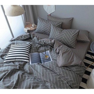 Chăn ga gối cotton poly kẻ chần bông