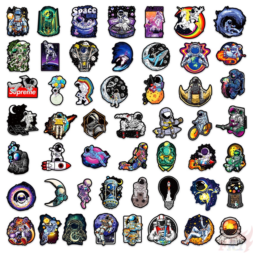 ❉ Outer Space Series 02 Classical Black &amp; White Stickers ❉ 50Pcs/Set DIY Fashion Waterproof Doodle Decals Stickers