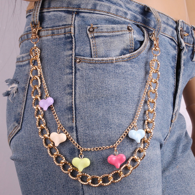 Dây Xích Hình Bông Hoa Nhiều Lớp Gắn Quần Phong Cách Hiphop Đường Phố Cho Nữ