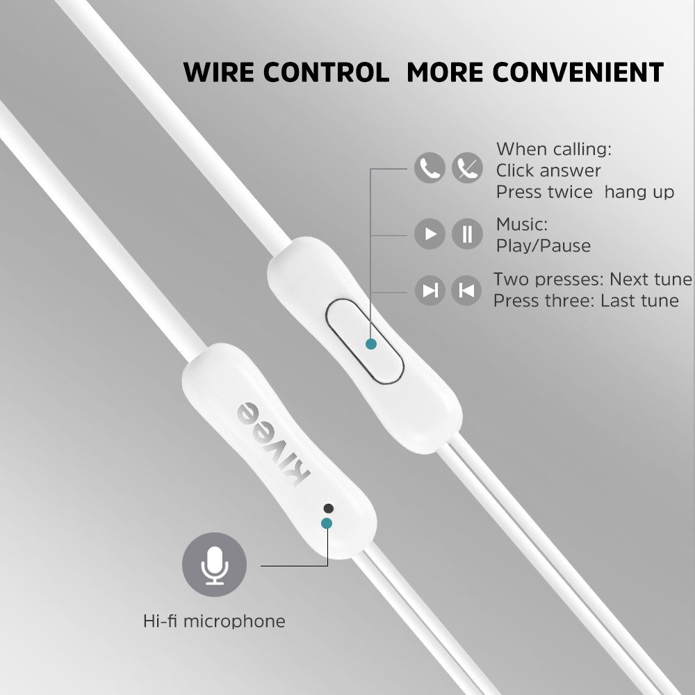 Tai nghe nhét tai Kivee phích cắm 3.5mm có dây chất lượng cao