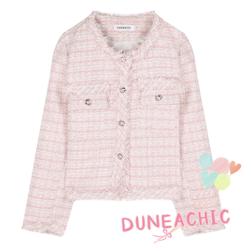 DUNEA Áo Khoác Tweed Dài Tay Thời Trang Gợi Cảm Dành Cho Nữ