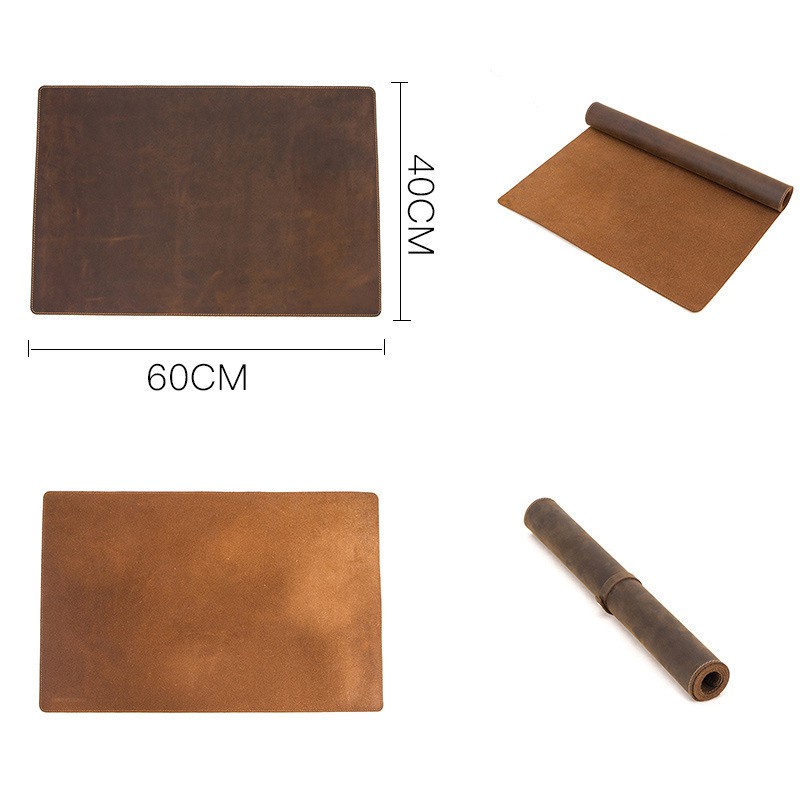 Mouse Pad, Retro Small Non-Slip Leather Pad for Laptops and Computers