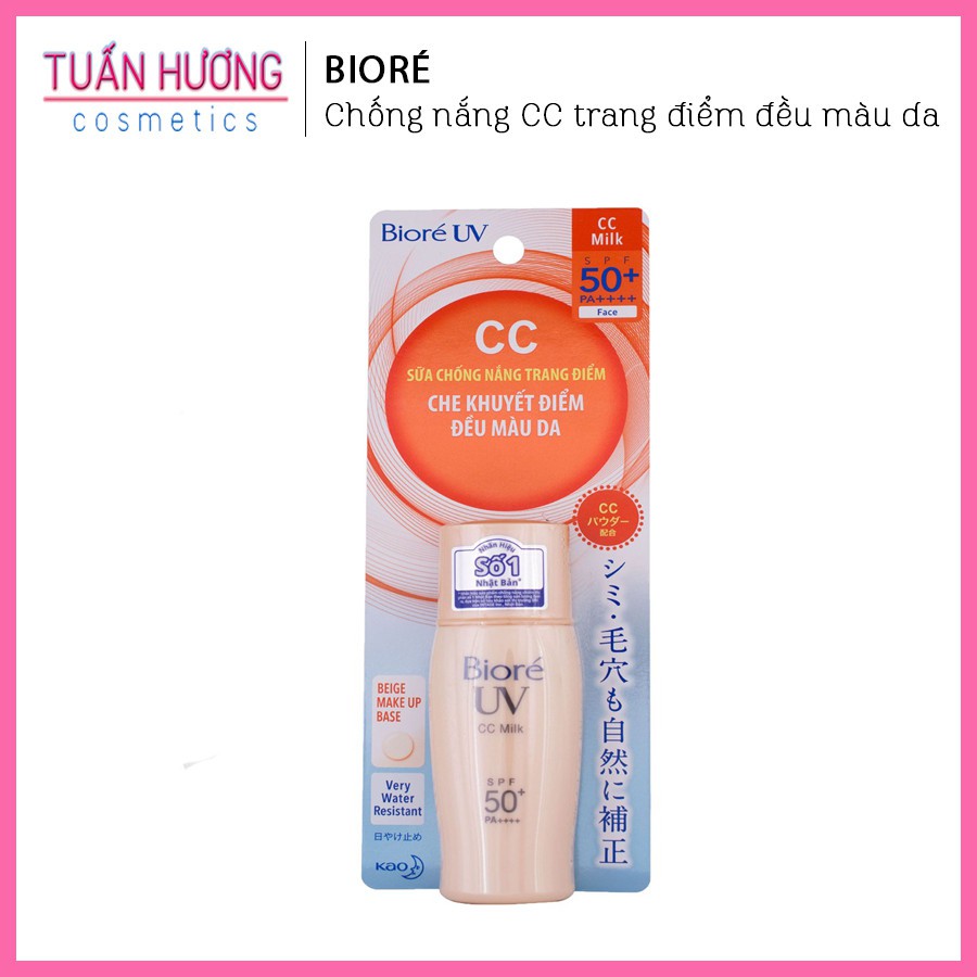 Kem chống nắng CC trang điểm đều màu da BIORE 30ml (01 hộp)