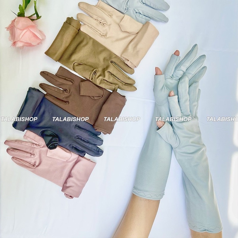 Găng tay chống nắng hở ngón, bít ngón NHIỀU MẦU thun lạnh 4 chiều Talabishop, bao tay chống tia UV, xịn đẹp, bao bền