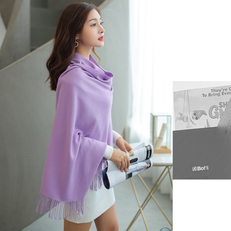 Khăn choàng cổ Cashmere quàng cổ trùm đầu giữ ấm thời trang nam nữ