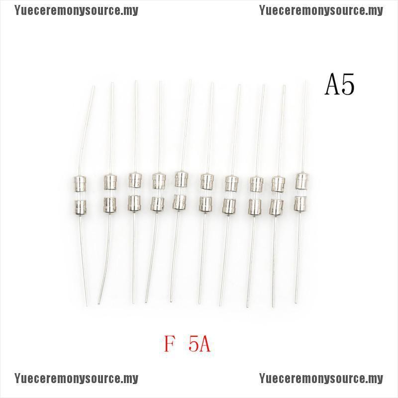 Set 10 Cầu Chì Thủy Tinh Ống Thủy Tinh F1a / 1.5a / 2a / 3a / 5a 3.6x10mm 250v Gh