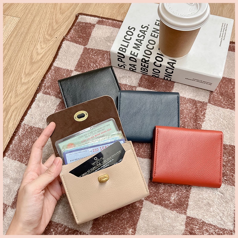 Ví nữ mini đựng thẻ cầm tay card holder da nhiều ngăn cao cấp W192 Micocah chính hãng