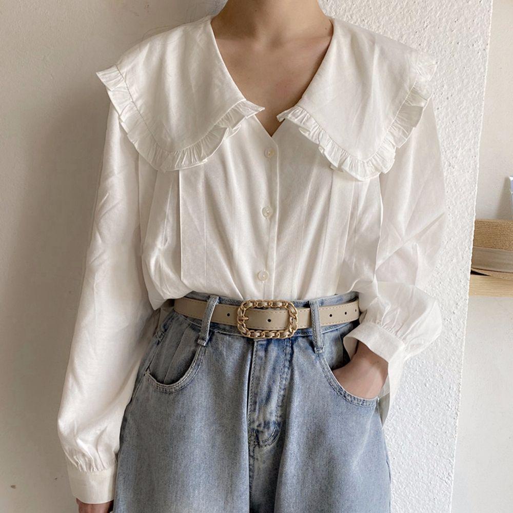 Thắt Lưng Da PU Khóa Hợp Kim Hình Oval Thời Trang Cho Nữ