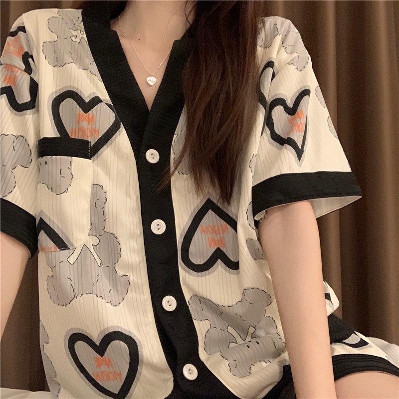 Bộ Đồ Ngủ Họa Tiết Hoạt Hình Phong Cách Hàn Quốc Cho Nữ